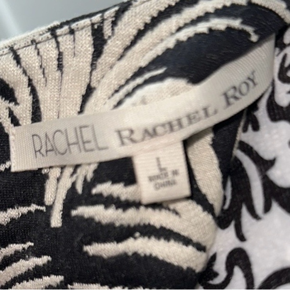Rachel Roy Black & White Palm Leaf Print Dress Size L NWT - Picture 12 of 12